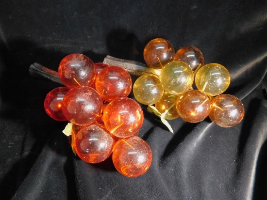 MCM Lucite Grape Clusters 2 Green and Orange