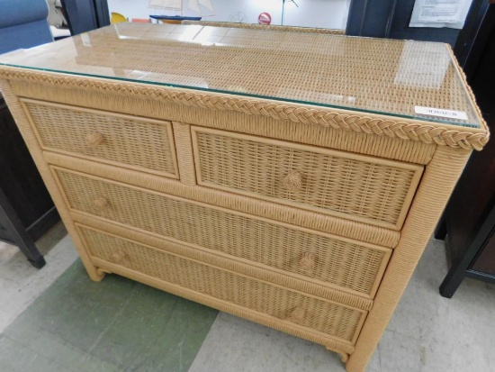 Modern 4 Drawer Wicker Dresser