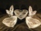 Group of 5 Mikasa Deco Pattern Crystal Pieces 2 Taper Candle Holders 6.5