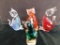 Group of 4 Murano Blown Glass Cats 4 Different Styles 4.5