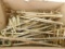 Box of 39 Weathered Telegraph Poles with Spikes and Glass Insulators 