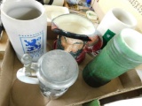 Group of 4 Steins and a Royal Doulton Toby Jug Lowenbrau is Dated 1958 Oktoberfest is 1997