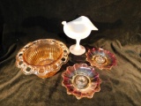 Group of 4 Vintage Glass Pieces