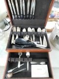 1968 Towle Flatware Set of 50 Pieces In Wood Silver Chest plus 9 of other Makers
