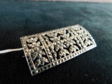 Sterling Silver and Marcasite Brooch 8.6 Grams Total Weight