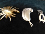 Sterling Silver Brooches 3 Total 32.6 Grams