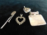 Sterling Silver Slides and a Charm 4 Pieces 21.7 Grams