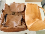 Leather Back Pack and Leather Shoulder Pack
