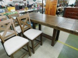 Bar Height Table with 2 Leaves and 4 Chairs