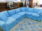 Cindy Crawford Blue Denim Sectional Couch 36