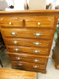 Oak 5 over Two Drawer Highboy