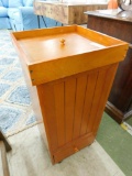 All Wood Trash Bin with Drawer and lid