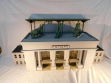 Providence Lighted Station with Side Buildings, Station Roof, and Stairs 