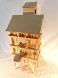 Wooden Hand Made Scale Coal Tower 
