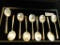 Tray Lot of 9 Matching Sterling Silver Soup Spoons Gorham 328.4 Grams