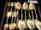 Tray Lot of 830 Silver Matching Spoons 2 Sizes 230.0 Grams