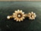 14K Yellow Gold Bar Pin with Pearls and Diamond