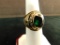 10K Yellow Gold Class Ring with Green Stone 18.7 Gram