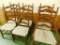 Maple Ladder Back Chairs 4 Side 2 Arm
