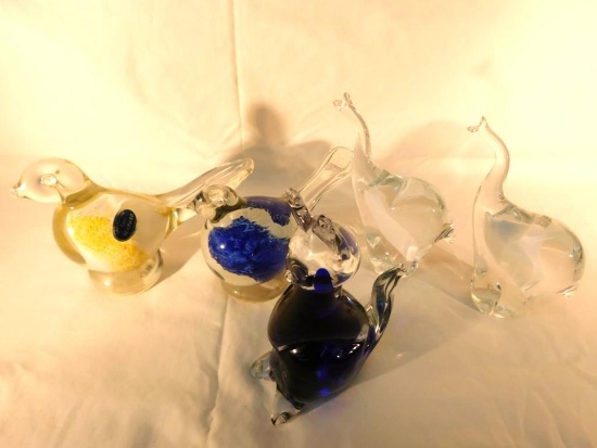 Grouping of 5 Murano Glass Figures