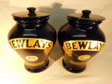 Bewlays Cobalt Blue Lidded Tobacco Jars