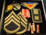 Tray Lot of US Military Patches and Ribbons