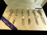 Sterling Silver Canape Forks in Original Box