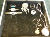 Tray Lot of Misc. Sterling Silver Jewelry 76.5 Grams