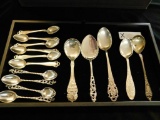 Tray Lot of 830 Silver Different Spoons 257.1 Grams