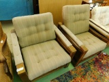 Mid Century Chairs with Brass Fittings