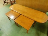 Maple Coffee Table with 2 Pull Out End Tables