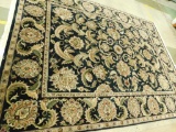 Black and Cream Floral Rug