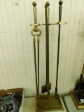 Vintage Brass Fireplace Tool Set