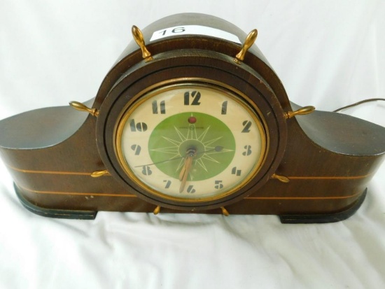 General Electric Mantle Ships Wheel Clock