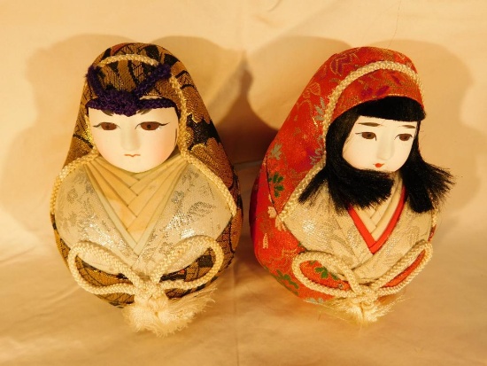 Pair of Japanese Kamitsu Hena Dolls