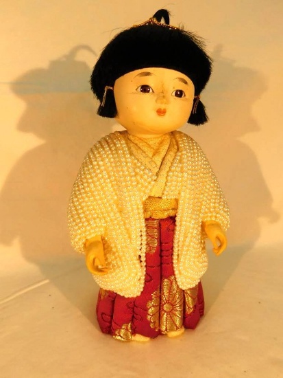 Japanese Hena Doll with Pearl Jacket