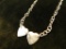 Sterling Silver - Double Heart Necklace - 16