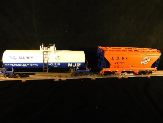 Lionel #6-17902 and 6-27058 New Jersey Zinc Tank Car and LRRC 2 Bay ACF Hopper - 2 Pieces
