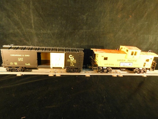 Lionel #6-9715 and 6-19706 C and O Boxcar and Union Pacific Caboose 2 Pieces