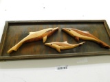 Jack Walter Signed Hand Made Wood Art - Dolphins 9.5