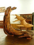 Jack Walter Signed Hand Made Wood Art - Humpback Whales 24