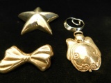 Sterling Silver Lot - 3 Brooches and a Slide - 41.1 Grams