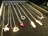 Sterling Silver - 8 Necklaces - 33 Grams Total Weight