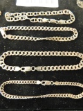 Sterling Silver - 4 Bracelets - 40 Grams