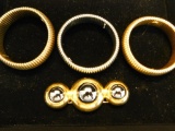Costume Jewelry - Signed Ben Amun - 3 Bangles and a Brooch