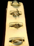 Sterling Silver - 4 Rings - 9.0 Grams Total Weight