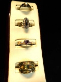 Sterling Silver - 4 Rings - 10.0 Grams Total Weight