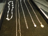 Sterling Silver - 5 Necklaces - 16.9 Grams Total Weight