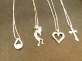 Sterling Silver - 4 Necklaces - 16.0 Grams Total Weight