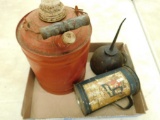 Box Lot of 3 Vintage Oil and Gas Cans